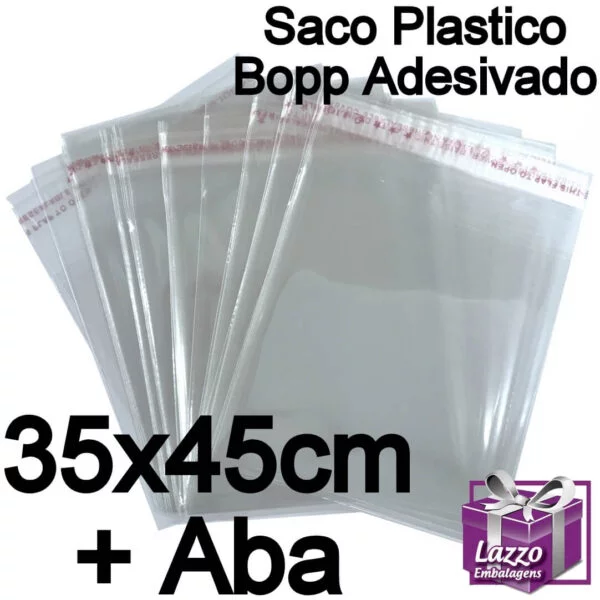 100 Saco Adesivado 35x45cm +aba