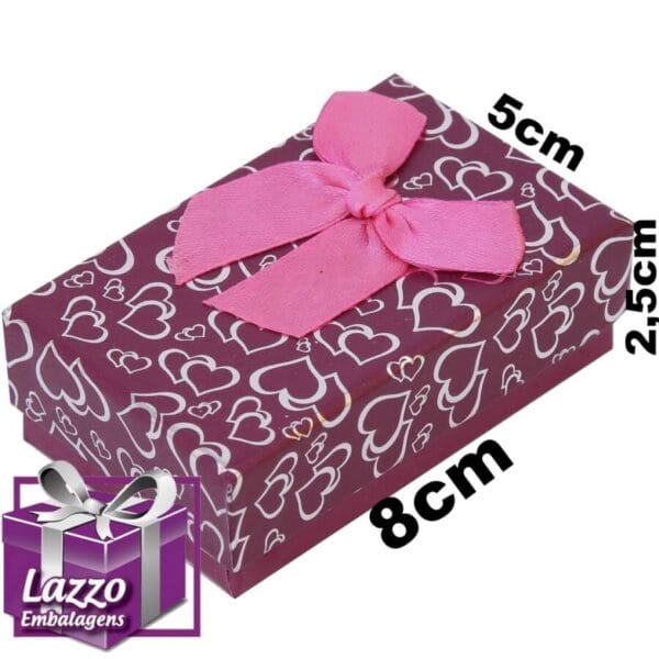 Pct 06 Caixinhas 5x8cm Coração Pink