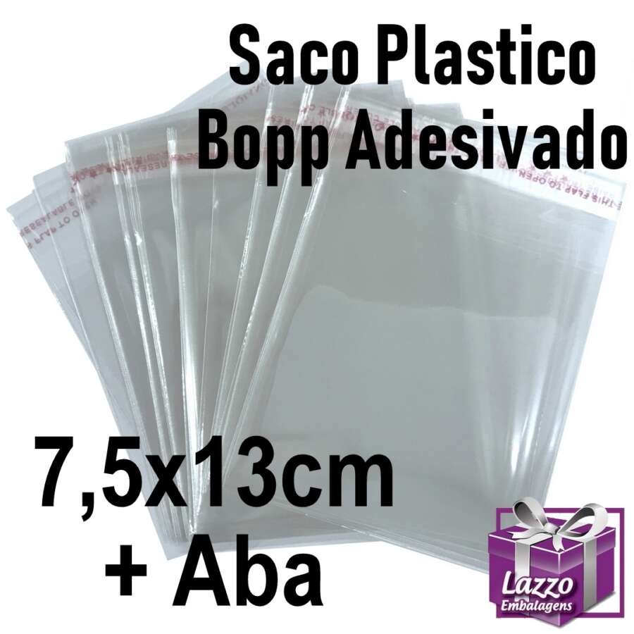 saco plastico transparente bopp saquinho colante adesivado lazzo embalagens 001