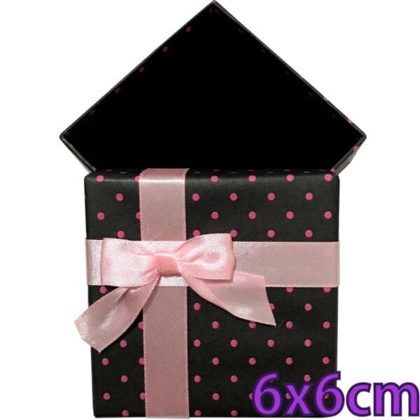 lazzo_caixinha_para_joias_6x6_cm_atacado_preto_poa_pink