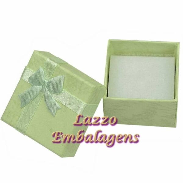 12 Caixinhas 4x4cm Para Brinco Infantil Verde Claro