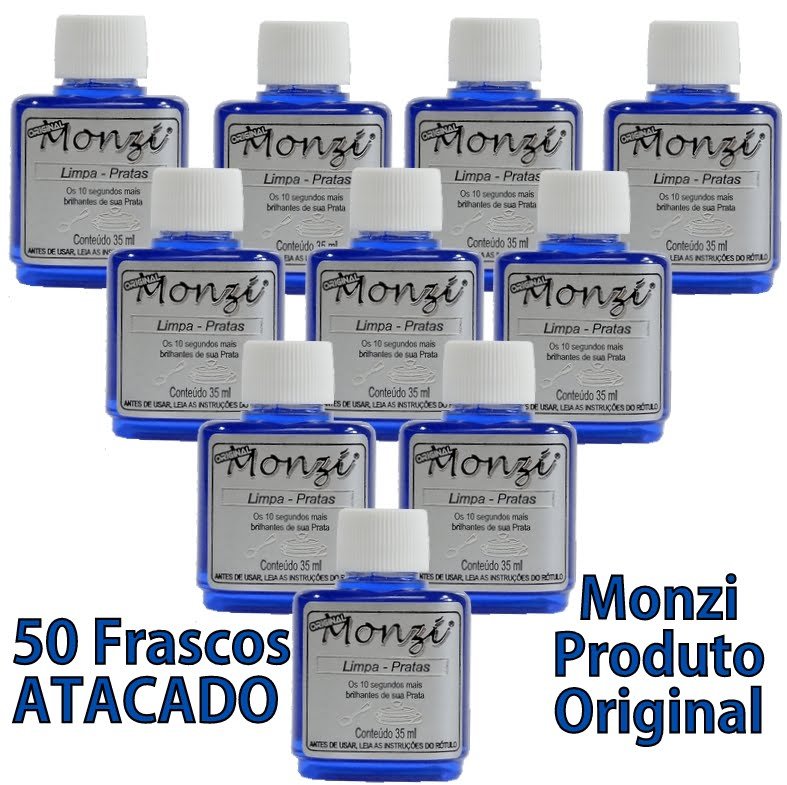 Caixa Com 50 Monzi Limpa Pratas 35Ml. 