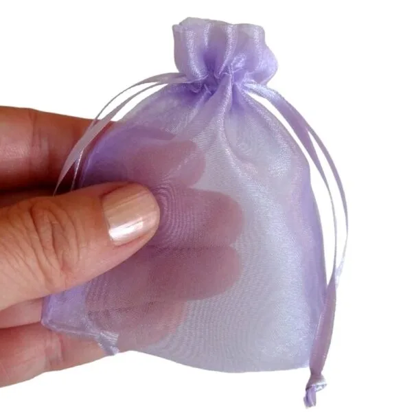 10 Sacos de Organza 6x8cm Lilas Lazzo Atacado de embalagens para Joias.57
