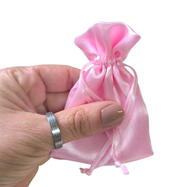 10 Sacos de Cetim 06X08cm Rosa Bebe-001