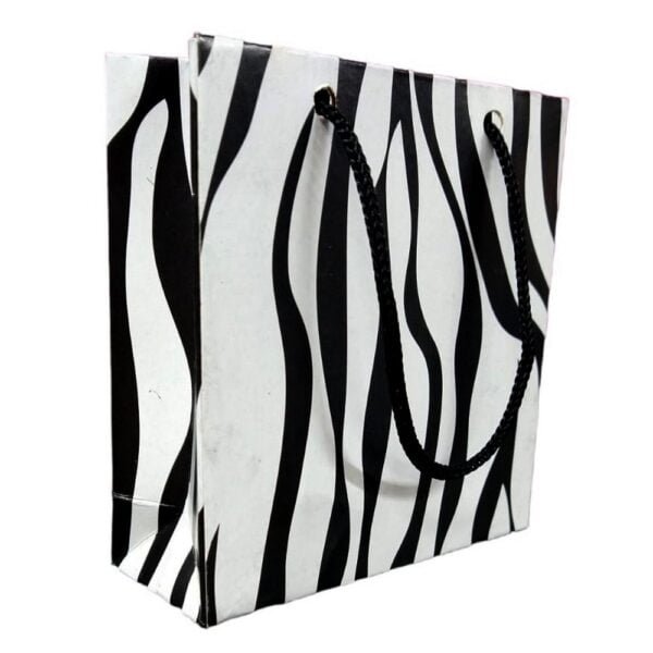 10 Sacolinhas de Papel 10x10cm Zebra Lazzo Embalagens para Joias.57