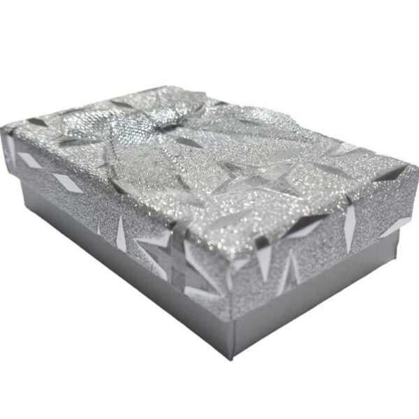 caixa para conjunto gliter prateada 5x8cm estrela 470176.51 (2)