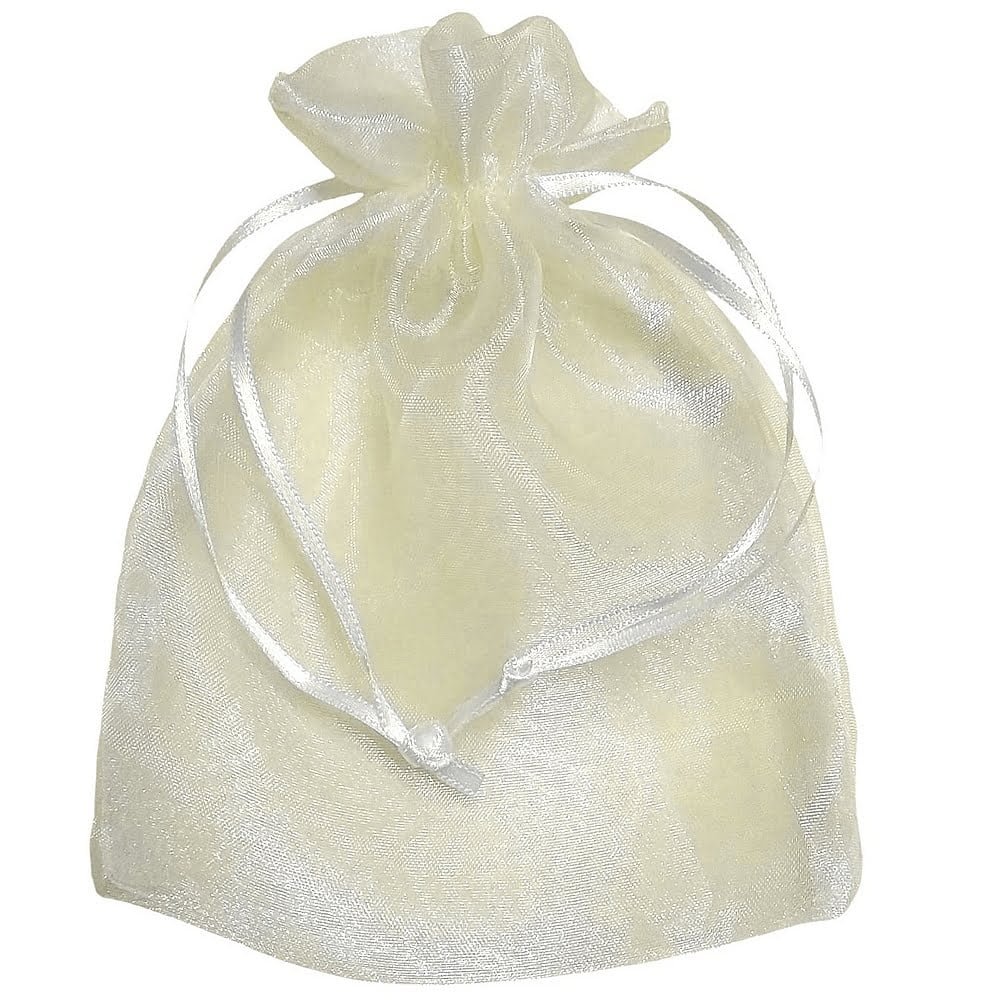 10 Sacos De Organza 16X21Cm Amarelo Bebe