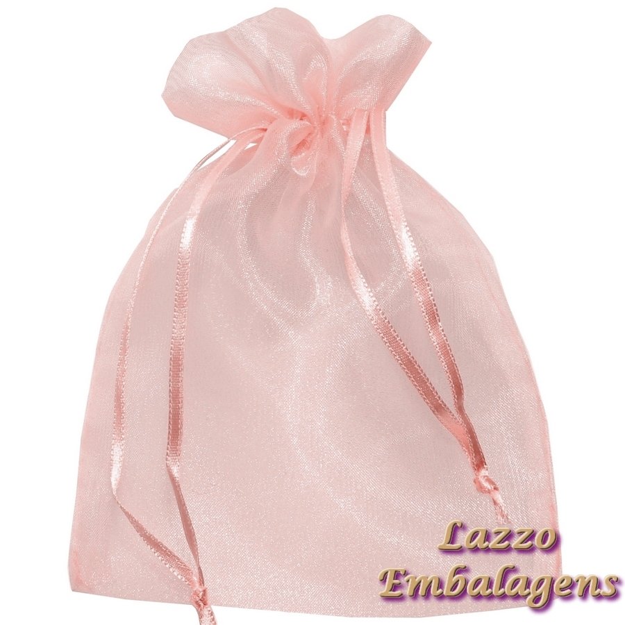 10 Sacos De Organza 20X30Cm Salmão