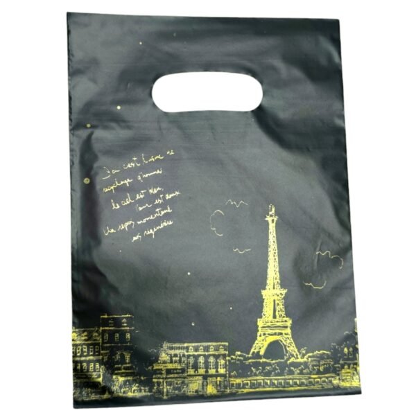 100 Sacolinha Plastica 15x20cm Paris Black-003