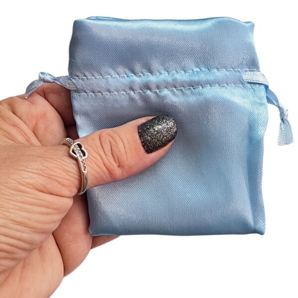 100 Sacos de Cetim Azul Claro 06X08cm-002