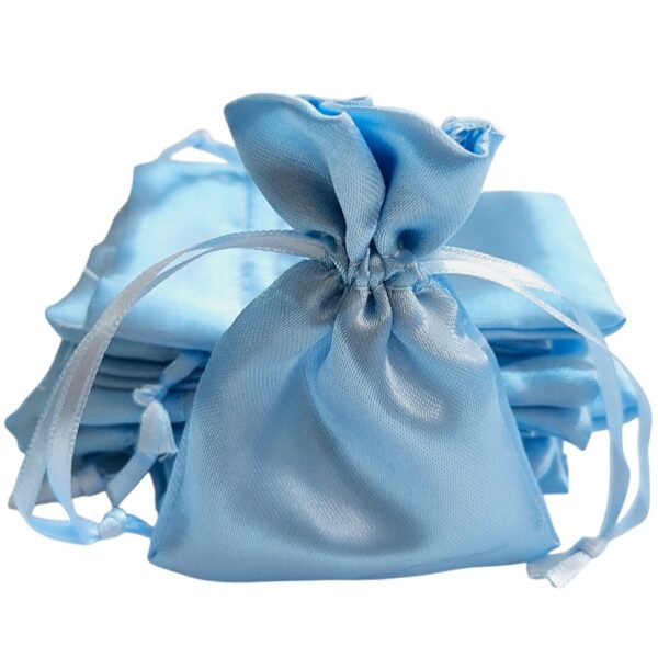 100 Sacos de Cetim Azul Claro 06X08cm-004