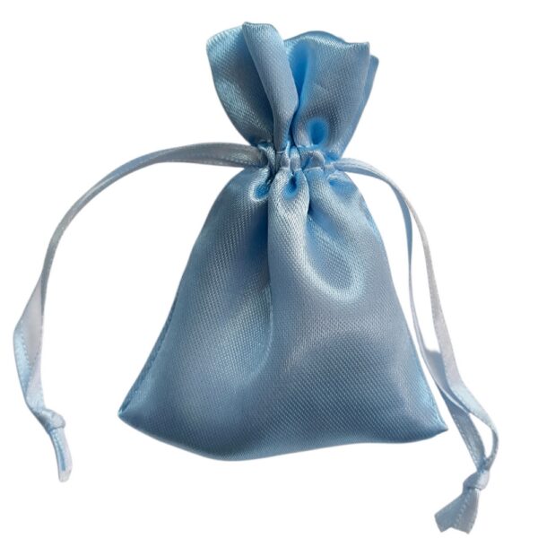 100 Sacos de Cetim Azul Claro 06X08cm-007