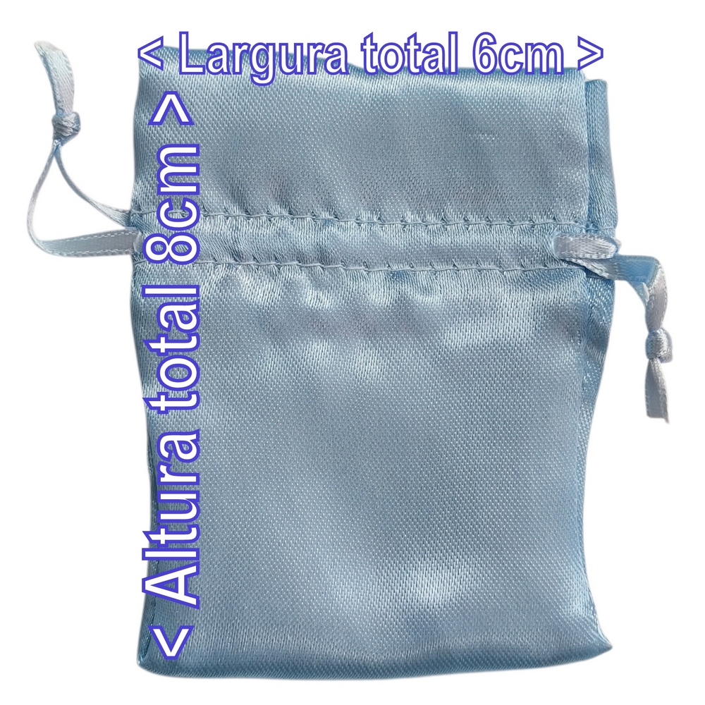 100 Sacos de Cetim Azul Claro 06X08cm