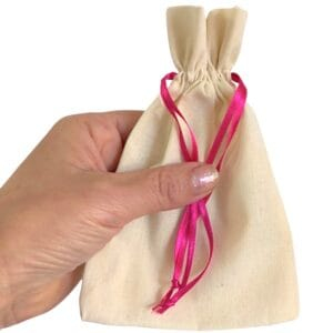 10 Sacos de Algodão 10x15cm Fita Pink