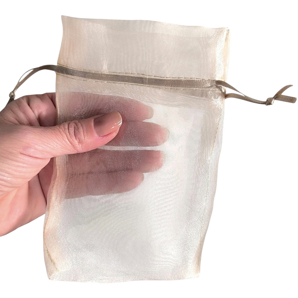 10 Sacos de Organza Nude 10x15cm Lazzo Embalagens