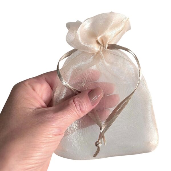 10 Sacos de Organza Nude 10x15cm Lazzo Embalagens para Joias