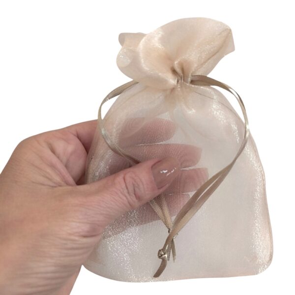 10 Sacos de Organza Nude 10x15cm