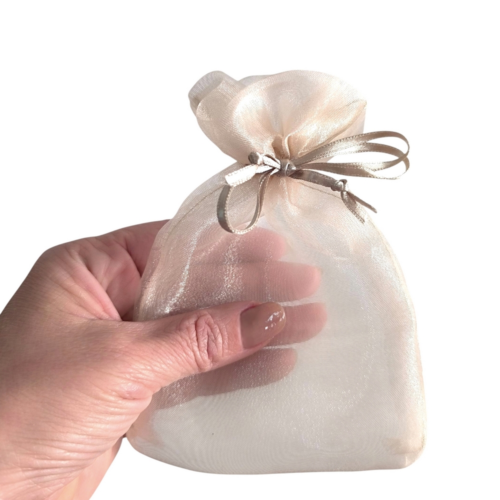 10 Sacos de Organza Nude 10x15cm Lazzo Fabrica de sacos de joias