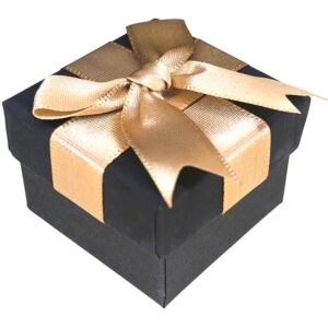 12 Caixas para Anel 5x5cm Preta 6305-A Lazzo Embalagens para Joias Atacado