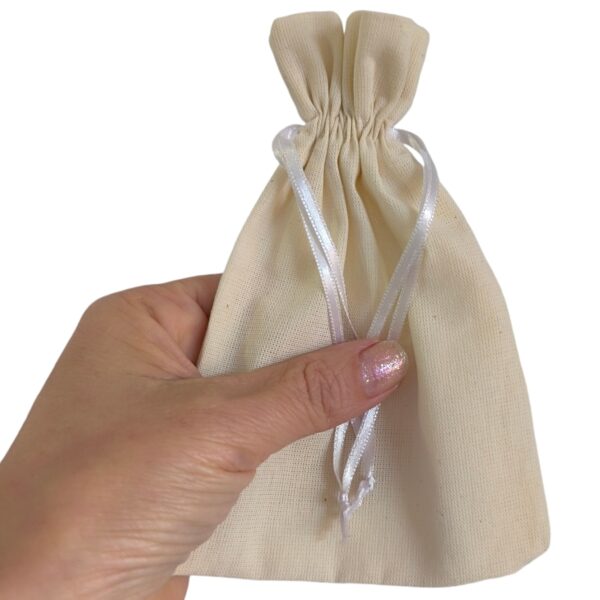 800 Sacos Algodão Crú 12x17cm com fita branca