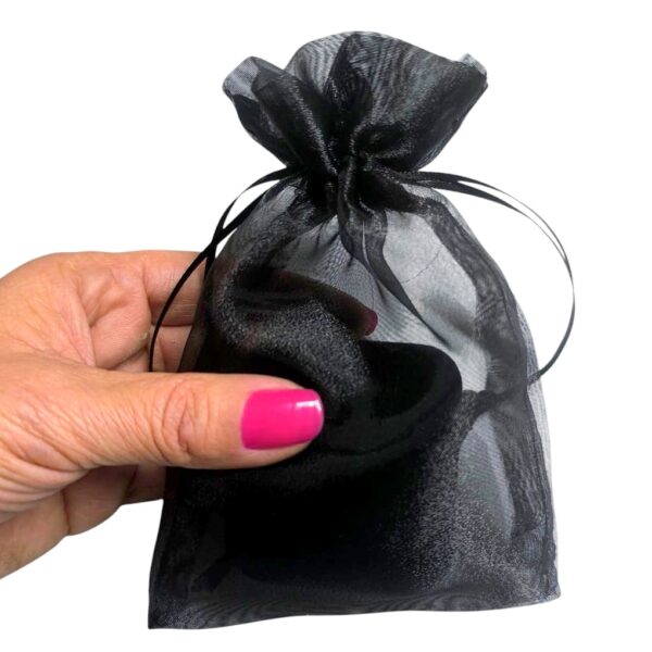1.000 Sacos de Organza 10x15cm Preto Lazzo Embalagens para Joias