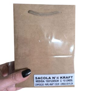 10 Sacolas de Papel 16x12x5cm Kraft 