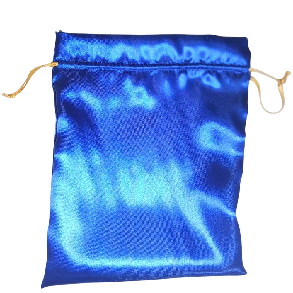 180 Sacos em Cetim Azul Royal 20x35cm Fita Dourada -001