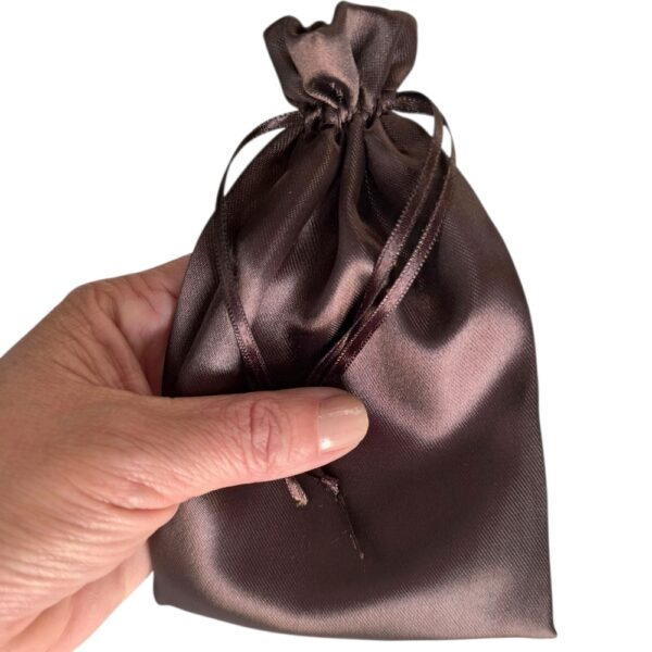 10 Sacos de Cetim 10x15cm Marrom