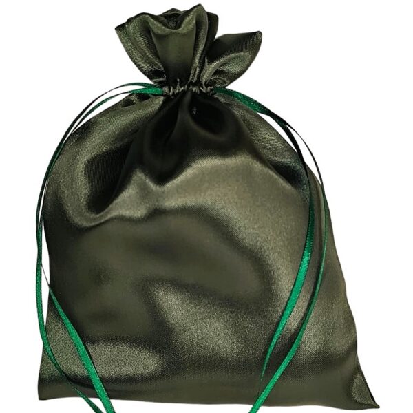 10 Sacos em Cetim 30x40cm Verde Musgo para Bolsas e Sapatos 