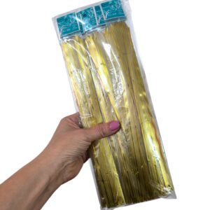 200 Laços Magico 12mm Dourado Lazzo Embalagens imagens com direitos autorais