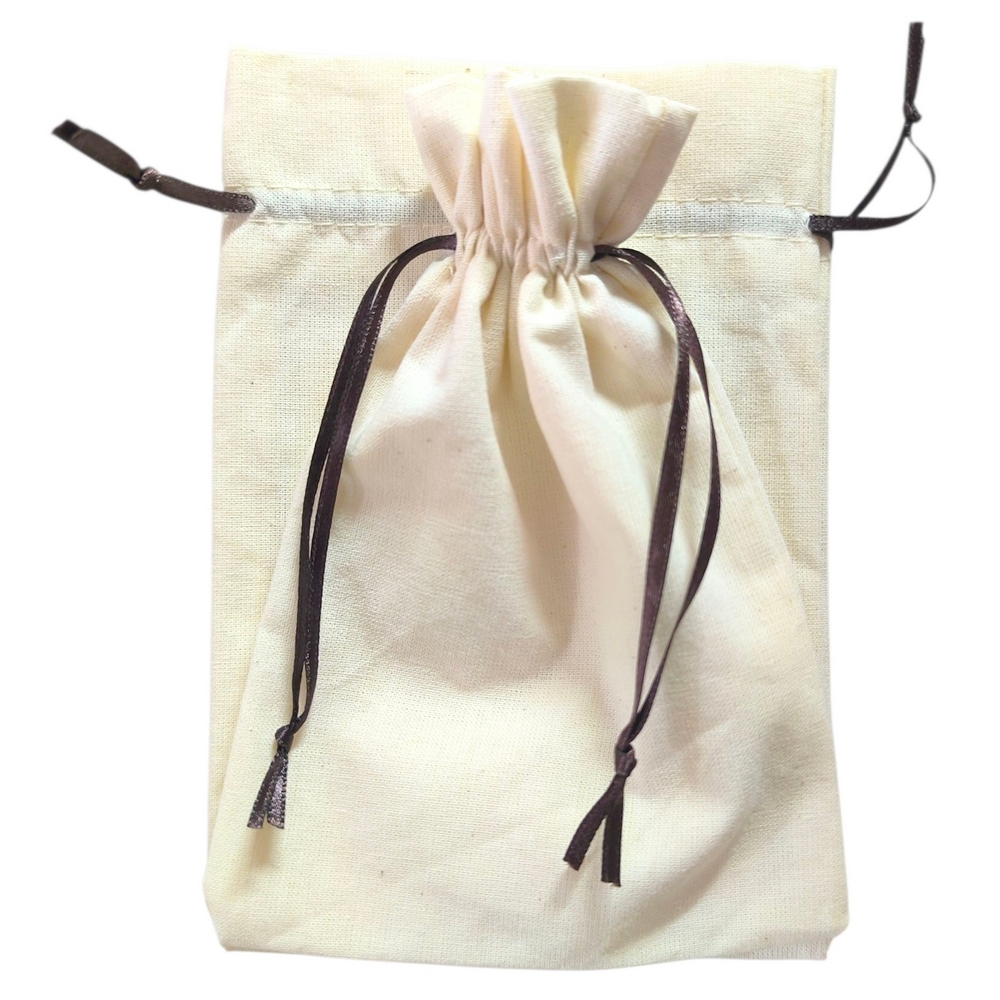 Lazzo Embalagens 10 Sacos De Algodão 10X15Cm Fita Marrom-002