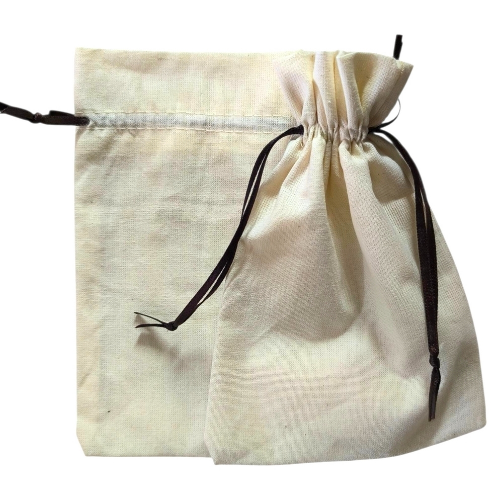 Lazzo Embalagens 10 Sacos De Algodão 10X15Cm Fita Marrom-003