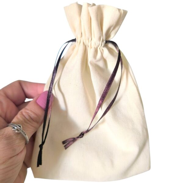 10 Sacos de Algodão 10x15cm Fita Marrom-007