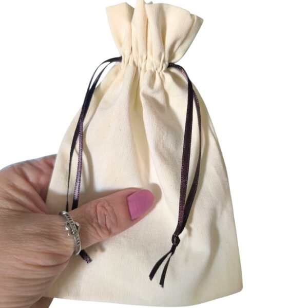 10 Sacos de Algodão 10x15cm Fita Marrom