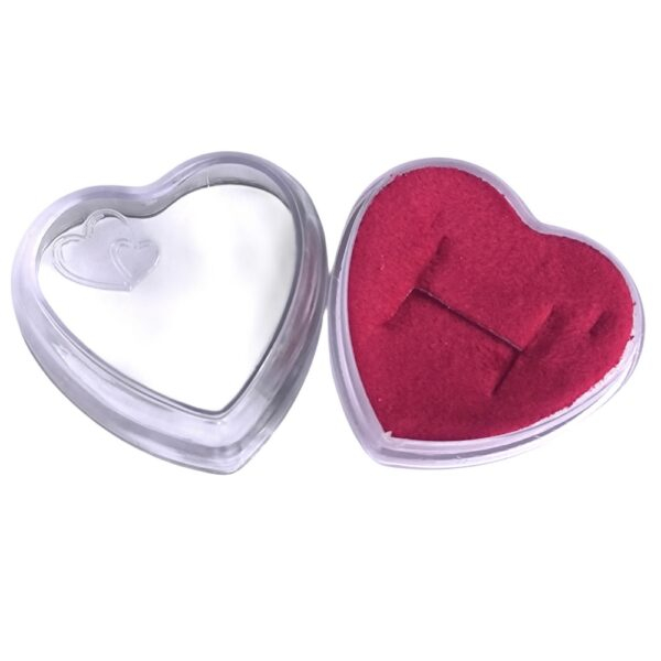 25 Embalagem Coração Acrilico Cristal com Vermelho-003