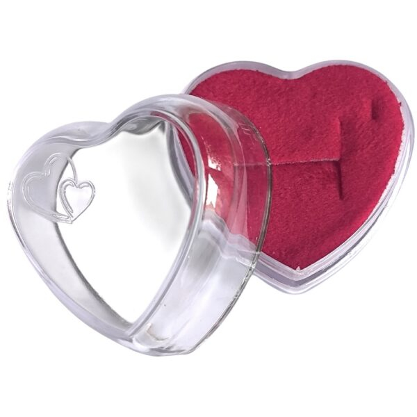 25 Embalagem Coração Acrilico Cristal com Vermelho-004