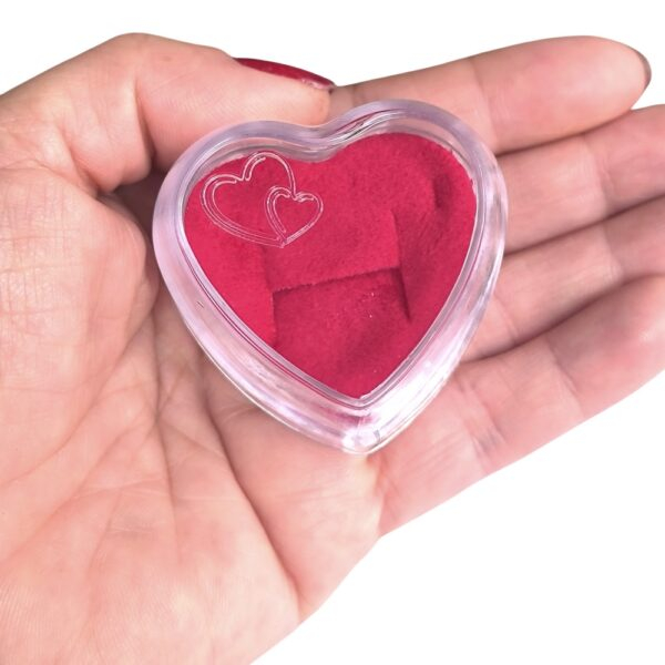 25 Embalagem Coração Acrilico Cristal com Vermelho-006