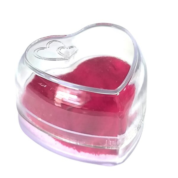 25 Embalagem Coração Acrilico Cristal com Vermelho