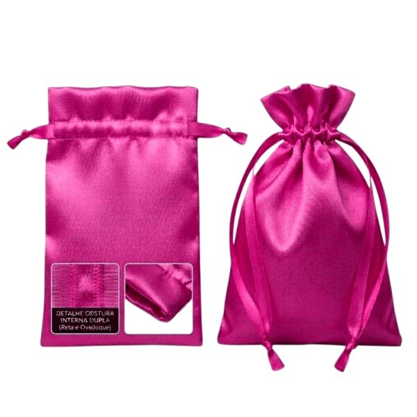 100 Sacos de Cetim 25X25cm Pink